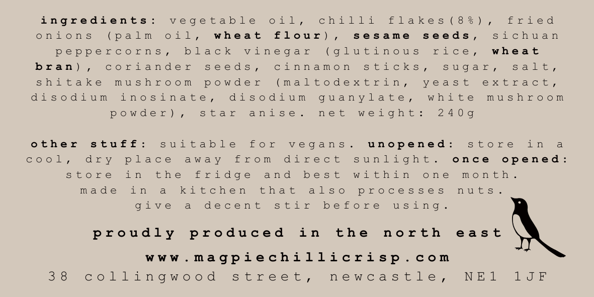 magpie chilli crisp 1 jar